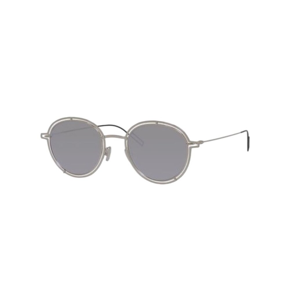 Dior Homme 0210S Round Sunglasses Silver Metal Frame With Dark Grey Lenses Unise